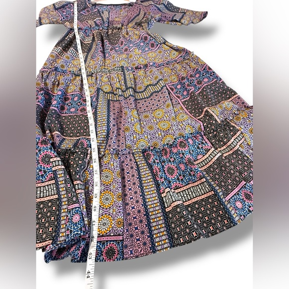 Trina Turk Bohemian Patchwork Geometric Print Lightweight Maxi Midi Dress Sz S - Picture 6 of 9